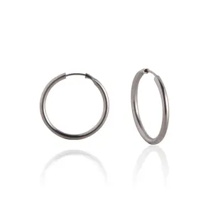 Silver 14mm Endless Sleeper Hoop Earrings