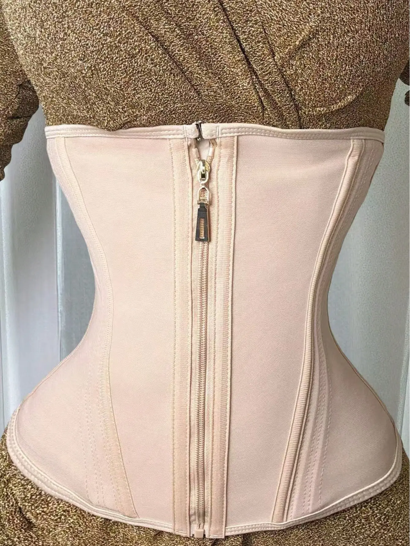 1Pc Waist Trainer for Women Latex Underbust Tummy Control Waist Cincher Corset Hourglass Body Shaper Zipper and Hooks Breathable Compression