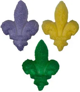 Edible Decorations Mardi Gras Fleur De Lis 12 Count