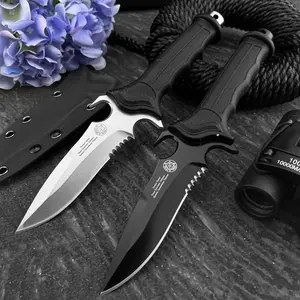 New Survival Fixed Blade Knife with Sheath 7Cr13Mov Blade Nylon Fiber Handle Cutting Camping Knife Carry Jungle EDC Outdoor Knife