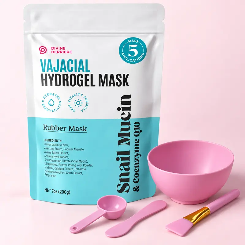 Divine Derriere DOWN THERE CARE Hydrojelly Mask for Post Wax & Shaving Bikini Area Comfort, Hydrating Hydrogel Vajacial jelly mask COMPLETE KIT, Skin Repair Moisturizing Jelly Mask, Facial & Vajacial, Hydrate & Moisturize - GET CLEAMIN 10 MIN V-FACIAL