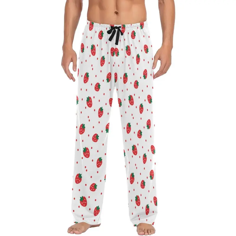 Strawberry Love Mens Pajama Pants Lounge Men's Pajama Bottoms Soft Sleep Pants With Pockets M