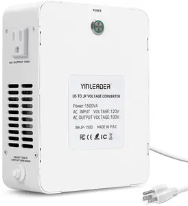 1500W US 120V to 100V JP Japan Voltage Converter Step Down Transformer Ideal for Japanese Electronic Devices(White)