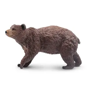 Toymany Hand-Painted Walking Brown Bear Figurine Wildlife – Realistic Animal Model, Ideal for Early Education, Montessori Sensory Play, Cake & Party Decorations, Desk & Home Décor, Thoughtful Gifts, and Collectible Figurine for Enthusiasts