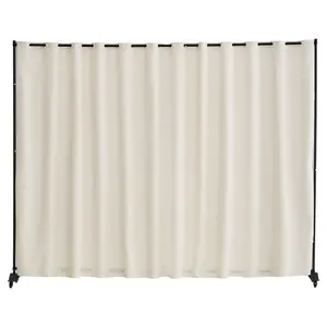 VEVOR Room Divider, Portable Panel Room Divider with Wheels Curtain Divider Stand, Freestanding Room Divider Privacy Screen for Office, Bedroom, Dining Room, Study, BeigeSummervibes