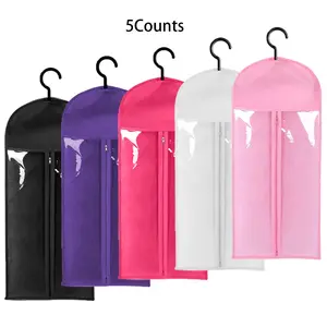 Wig Storage Bag with Hook, Zipper Closure Transparent Dustproof Design Wig Storage Bag, Hair Extension Holder, Wig Tool for Salon & Home Use, Dustproof Cover, Organize