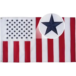 AMZFLAG American Peace Flag 4x6 ft Embroidered Civil Peace Flags for Outdoors Double Sided, US United States Civilian Flag Heavy Duty with 2 Grommets