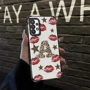 Leopard 26 letters for【Galaxy A32 5g】creative four-corner anti-fall transparent soft case--975