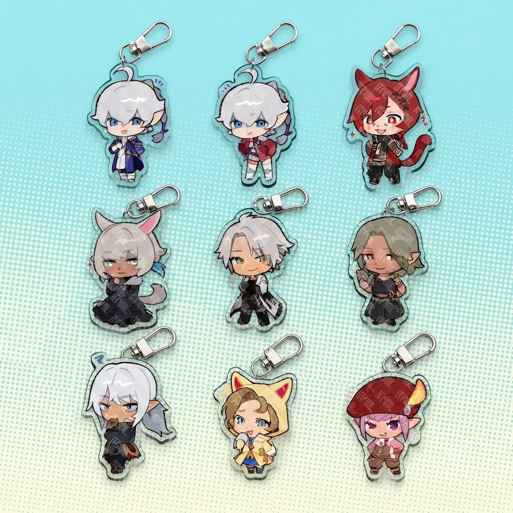 FFXIV scions acrylic keychain| Alisaie | Alphinaud | Estinein | G'raha | Krile | Tataru | Thancred | Urianger | Y'shtola