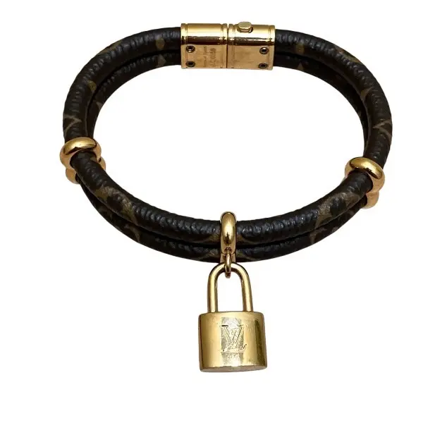 Pre-owned Louis Vuitton Canvas Small Leather Goods Keep It Twice Monogram Bracelet