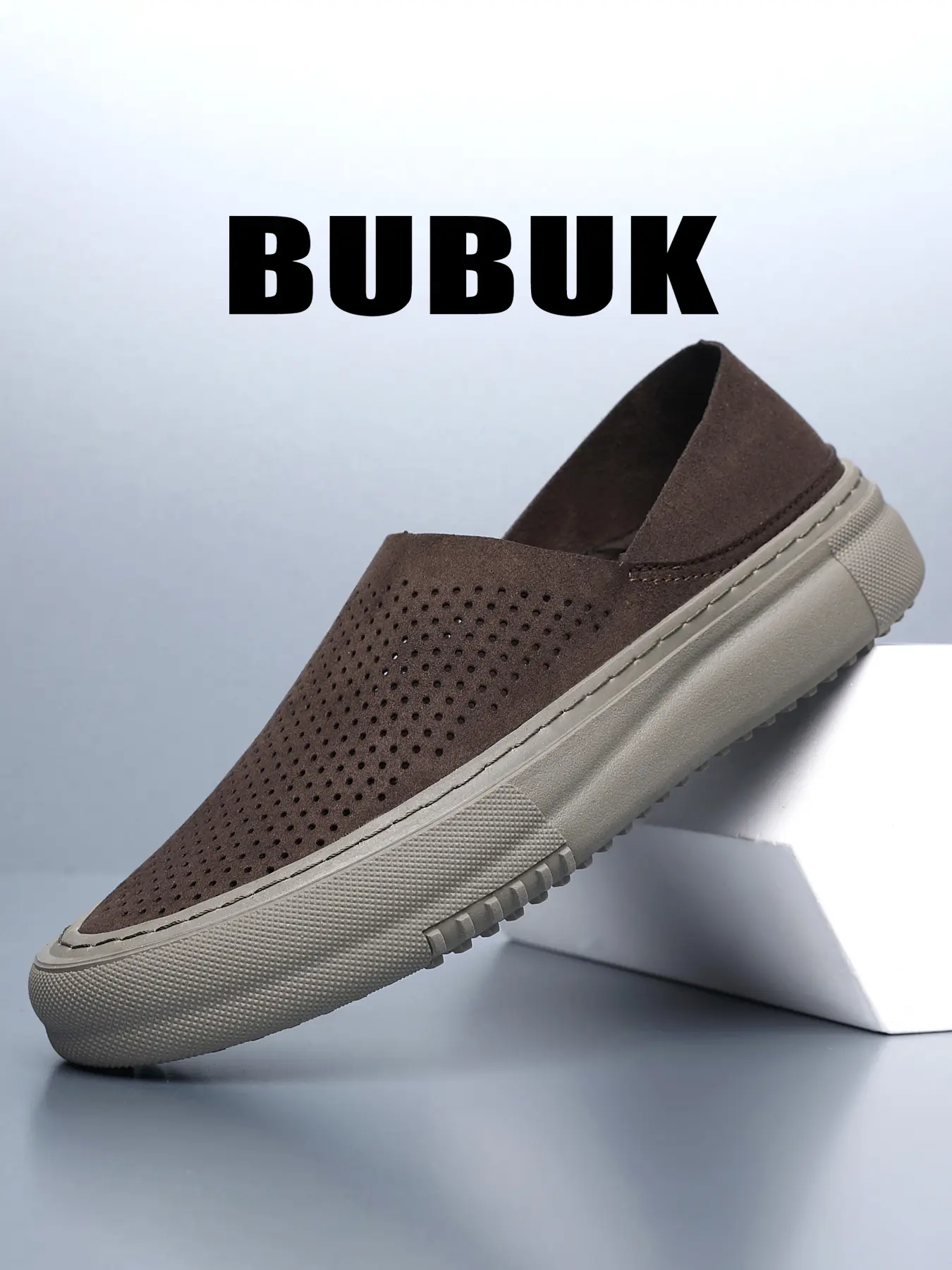 BUBUK Men's Lightweight Slip-On Casual Low-Top Sneakers, Soft Rubber Sole Business Leisure Shoes, Outdoor Walking Shoes for Daily Wear, Footwear