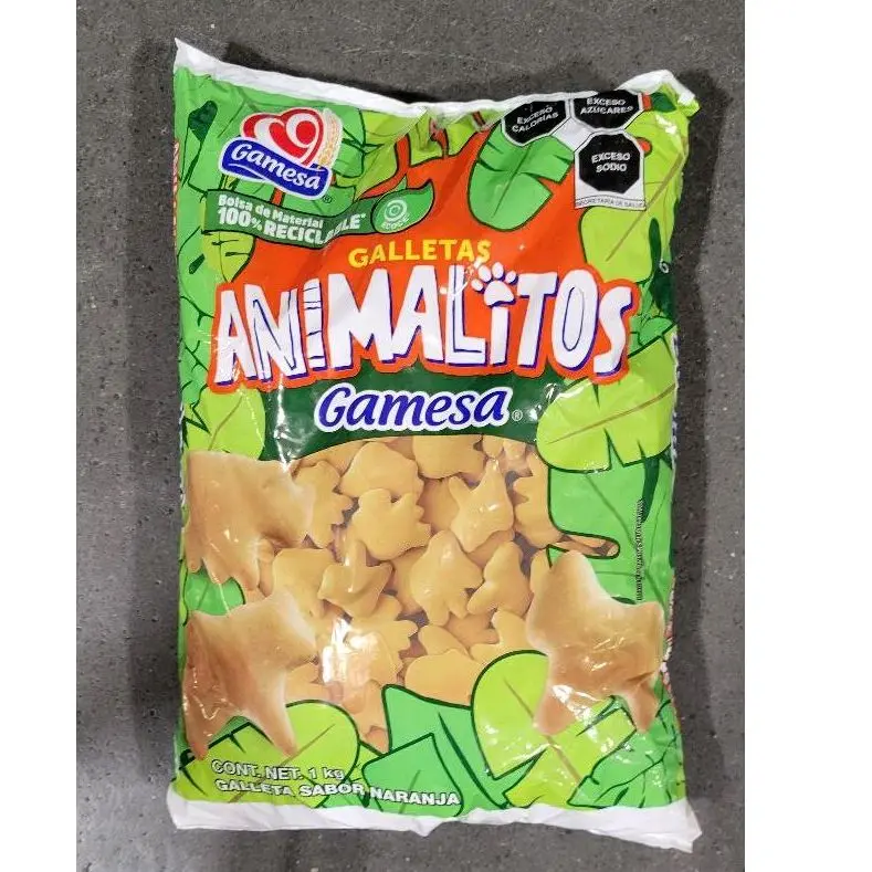 Gamesa Animalitos Galletas - Original 1KG 1 KG Animal Shape Cookies for Kids - Fun Snack for Children - Gamesa Brand