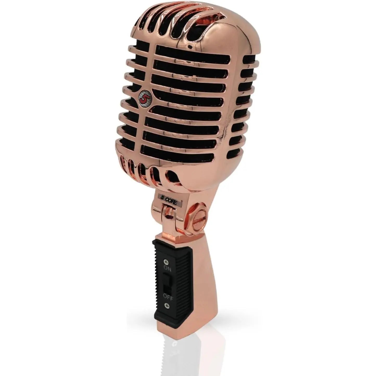 5 CORE Retro Dynamic Vocal Microphone Classic Vintage-Style Supercardioid Mic Rugged Metal Housing Universal Stand Compatible for Live Performance Studio Recording