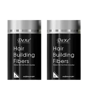 Dexe Hair Building Fibers 2-Pack 22g Each Instant Volume Powder for Bald Spots & Hairline Matte Finish Sweatproof Windproof for Men Women Haircare Unisex