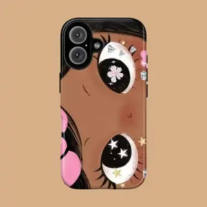BIG EYES COMIC GIRL Phone Case  Stylish & Durable New Year Gift: Fashionable Phone Case for iPhone 11 12 13 14 15 16 17 – Perfect Blend of Protection and Trend Compact Smartphone