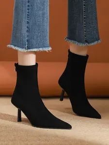 Women's Fashionable Pointed Toe Stiletto Heel Boots, Elegant High Heel Ankle Boots, All-match Boots for Women & Girls for Daily Wear, Pointed Toes Boots