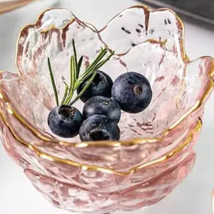 Elegant Sakura Glass Dipping Sauce Serving Dish Set, Perfect for BBQ Sauces and Seasoning, Ideal for Holiday Parties and Restaurant Use