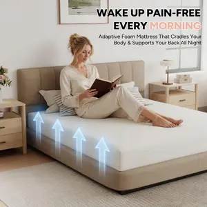 【Summervibes】6 Inch White Memory Foam Mattress, Medium Firm, Pressure Relief, Mattress in a Box，Breathable & Supportive, Bed Mattress for All Sleepers，for Dorm/Bedroom