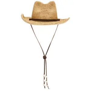 Hemlock Hat Co Packable Raffia Cowboy Hat in Natural