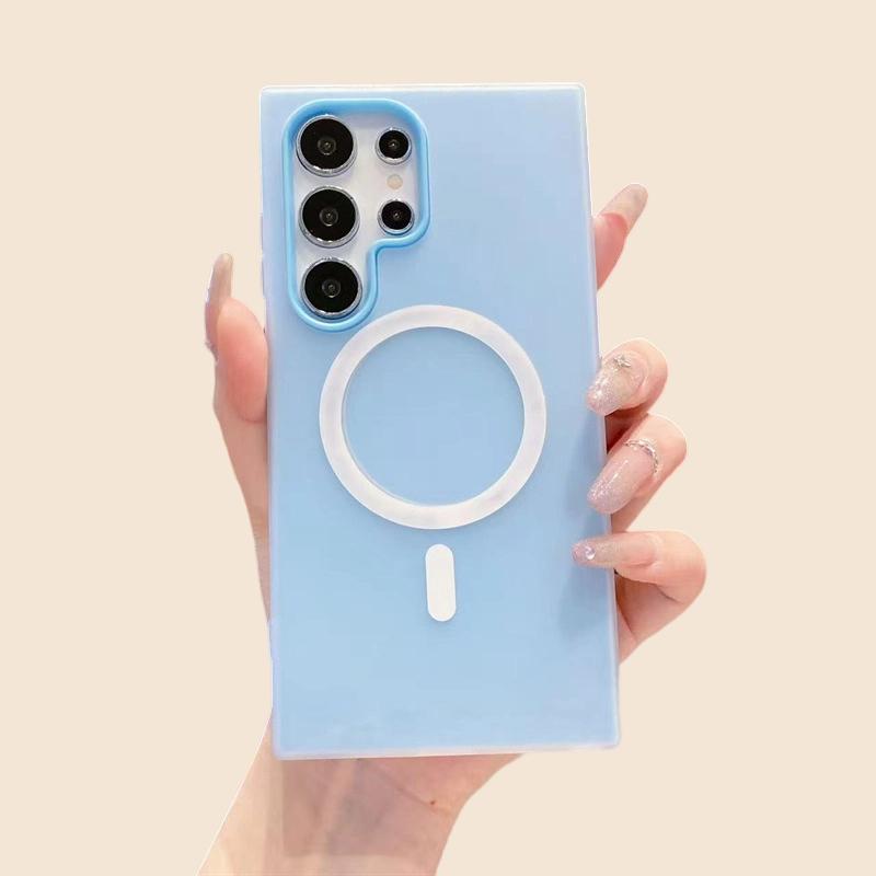 Phone Case For Samsung For Galaxy S26 S25 S24 S23 S22 Ultra Plus Fe Edge + 4G 5G New Jelly And PC 2-in-1 Candy-colored Translucent Anti-fall Mobile Phone Case Can Be Split Into Two For Use, Featuring Magnetic Wireless Charging