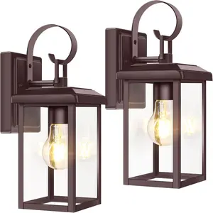 2-Pack 12.8in Outdoor Wall Light Fixtures, Exterior Lighting Fixtures Wall Mount, Waterproof Porch Lights Outdoor Wall Sconces Lanterns, Modern Outside Lights for House Front Door Garage