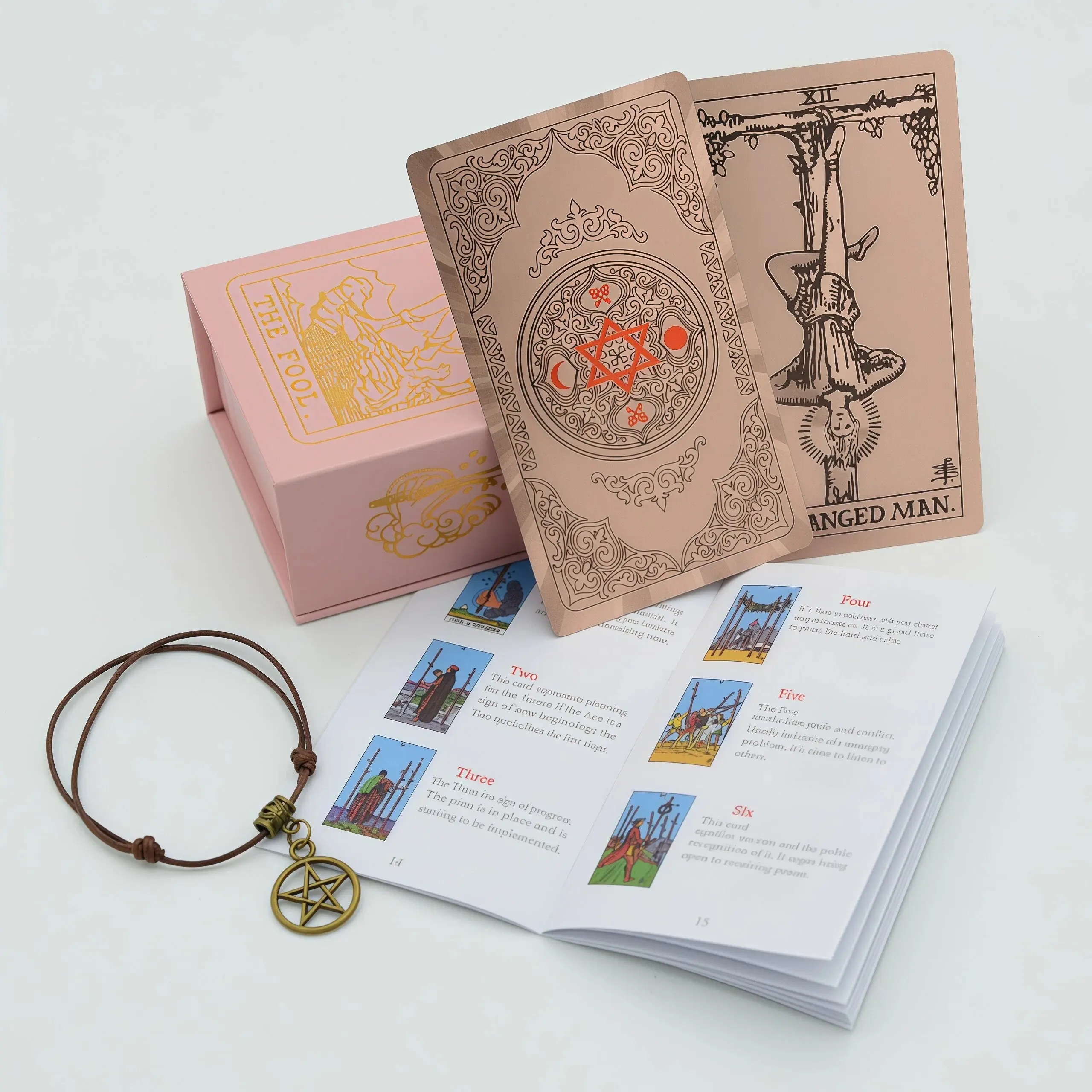 Rose Gold Hexagram Tarot Sacred Star Design | Waterproof Cards Set #TarotCove