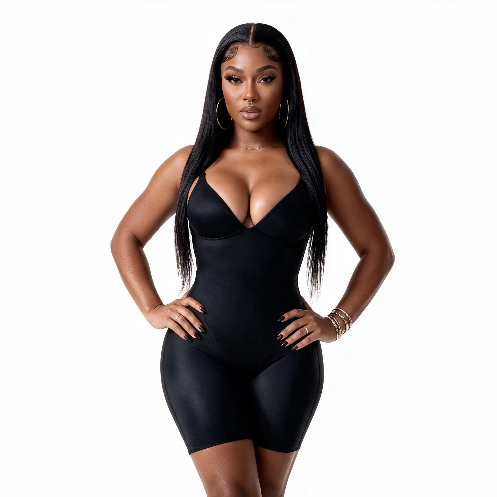 Seamless Bodysuit with Built-in Cups | Soft Control Shapewear | Butt Lifting + Tummy Control | Wire-Free Cups | Adjustable Straps | Breathable Lycra | Perineal Opening | Curvy Fit | Snatched Body