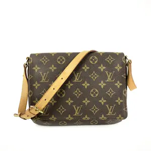 Pre-owned Louis Vuitton Leather Trim / Monogram Canvas Crossbody Bag LV Pochette Métis in Monogram，SH200 SP0060