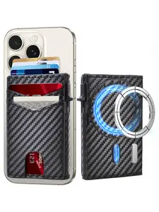 Magnetic Wallets Magsafe Rfid Anti Theft Wallet Men Credit Card Holder Carbon Fiber Phone Card Case Luxury Slim Pop Up Metal Wallet for IPhone