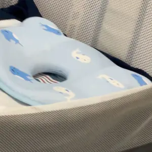 Memory Foam Baby Pillow for Newborn Flat Head Baby Pillow Machine-Washable Neck Support Prevent Flat Head Cotton