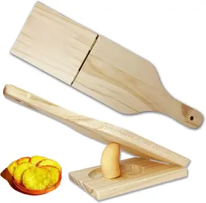 Tostones Plantain Press Wooden Tostonera Para Platanos Fried Banana Masher for 3.3'' Tostones and Stuffed Plantains, 10.5''x4.5''x1''