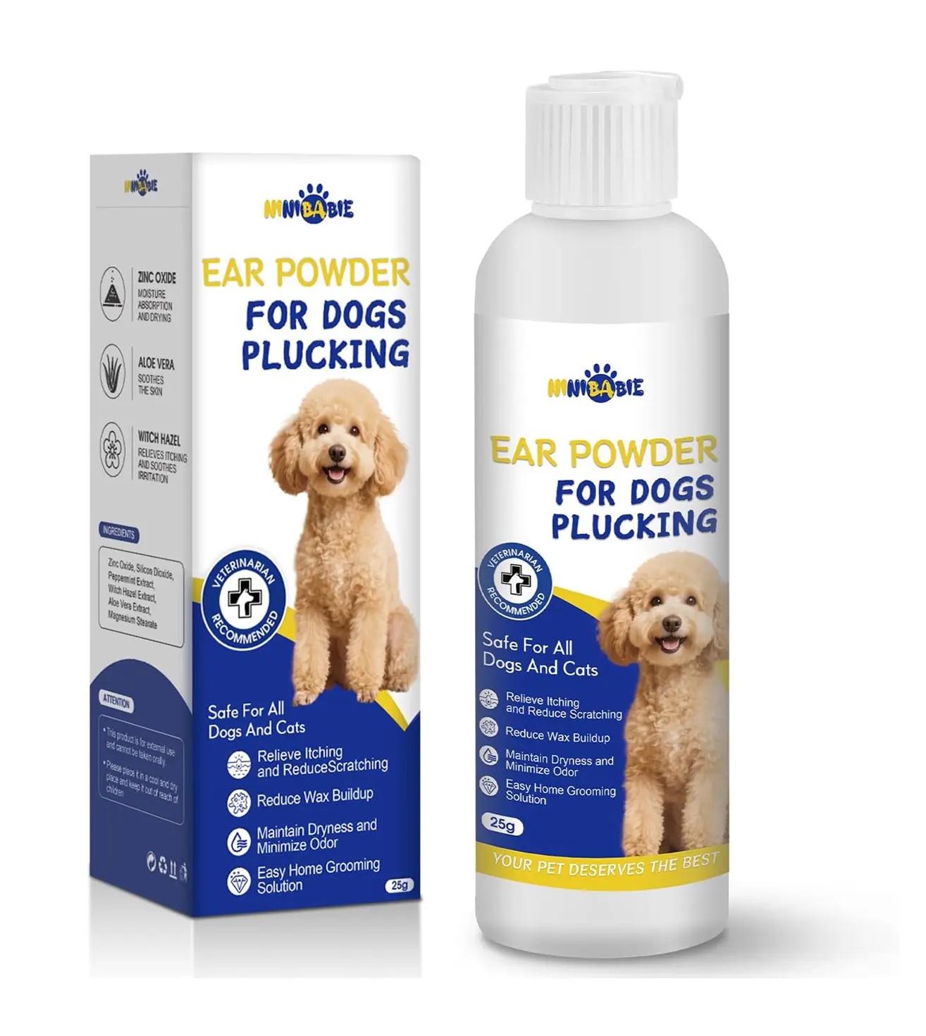 Dog Ear Powder for Hair Removal – Grooming Grip Powder for Poodles & Doodles, Grooming Aid for Pet Ear Cleaning