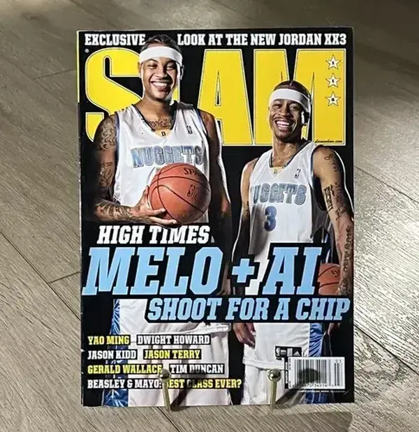 Carmelo Anthony & Allen Iverson Themed March 2008 Artistic Magazine Poster Print, Framed Home Decor Decoration, Thoughtful Gift Room Accessory, Artwork