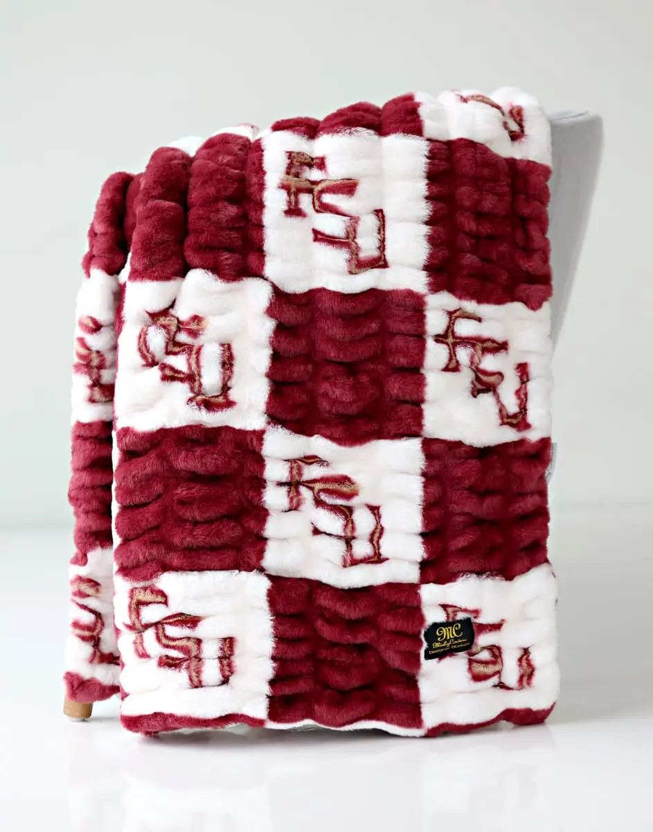 Officially Licensed Florida State Seminoles Checkered Plaid College Football Graphic Infant Blanket - Plush Ultra-Soft Stretchy 30x36in Soft Baby Product, Machine Washable, Cold Water Safe, Hang to Dry, Ideal for Team Pride, Game Days, 30 To 39 In