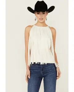 Madie Faux Suede Fringe Tank