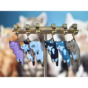 Cat Charms Cute Clip On Earrings