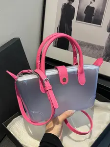 Women's Fashionable Transparent Handbag, Casual Versatile Zipper Crossbody Bag for Daily Commuting, Shopping, Street Dating, Lightweight and Durable, Suitable for Women, Casual Trendy Bag