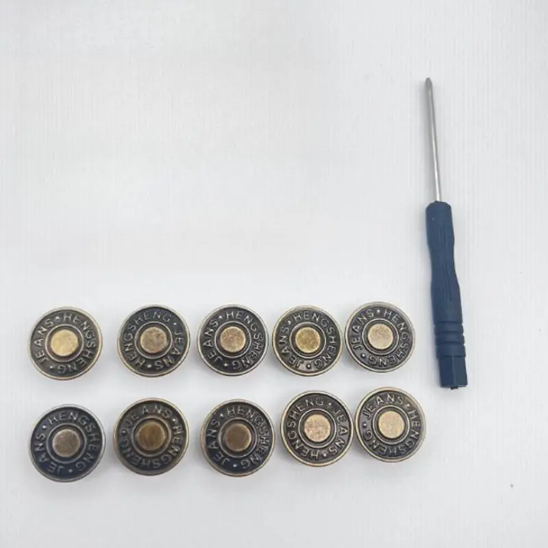 Adjustable and detachable non-sewn denim button - Durable, suitable for denim clothing, pants and accessories, clothing accessories | Adjustable button | Durable button