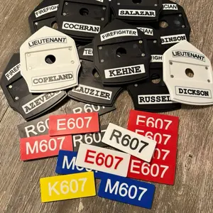 Firefighters Shield Locker Magnet with Customizable Names and Codes for Easy Identification