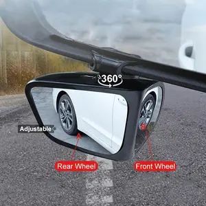 1/2 Pcs Car 360° Rotatable Oval Blind Spot Mirrors, Car Side Mirror, HD Glass Lens, Wide Angle Front & Rear View, Adjustable Mount, Compatible with Trucks, SUVs & Cars, Rearview Mirror Accessories