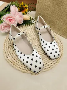 2026 Spring Summer Trendy French Retro Polka Dot Mary Jane Flats Shoes, Soft Sole Square Toe, Perfect for Commuting and Dating