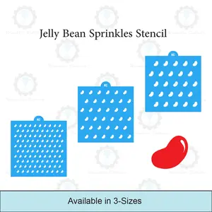 Jelly bean Sprinkles Stencil | 3D Printed, Cookie, Cake, & Cupcake, Decorating Stencils