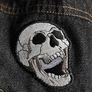 Punk Horror Gothic Skull Patch, Embroidered Backing Iron-On, Suitable for Clothes Jackets Hats Accessories, Unique Punk Style Decorative Element
