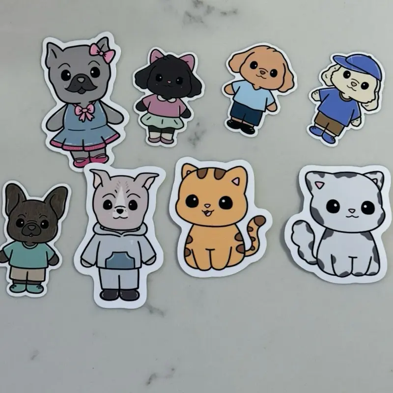 Lola and Friends Full Set Vinyl Cute Aesthetic Bonnie Stickers - Cartoon Animal DIY Decorative Diary Sticker Pack for Kids, Ideal for Personalization, Layer-Style Mix Crafting Projects