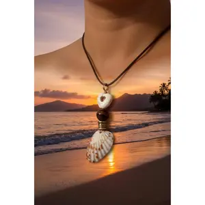 Seashell White Angel Wing Heart Necklace