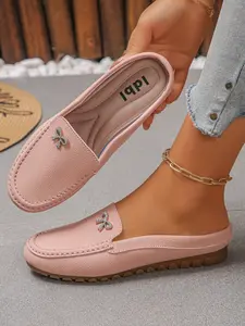 2026 Summer New Women's Slip-On Sandals, Lazy Style Soft Rubber Sole Beach Shoes, Thick Bottom Cool Slippers, Wearable Outdoor Footwear