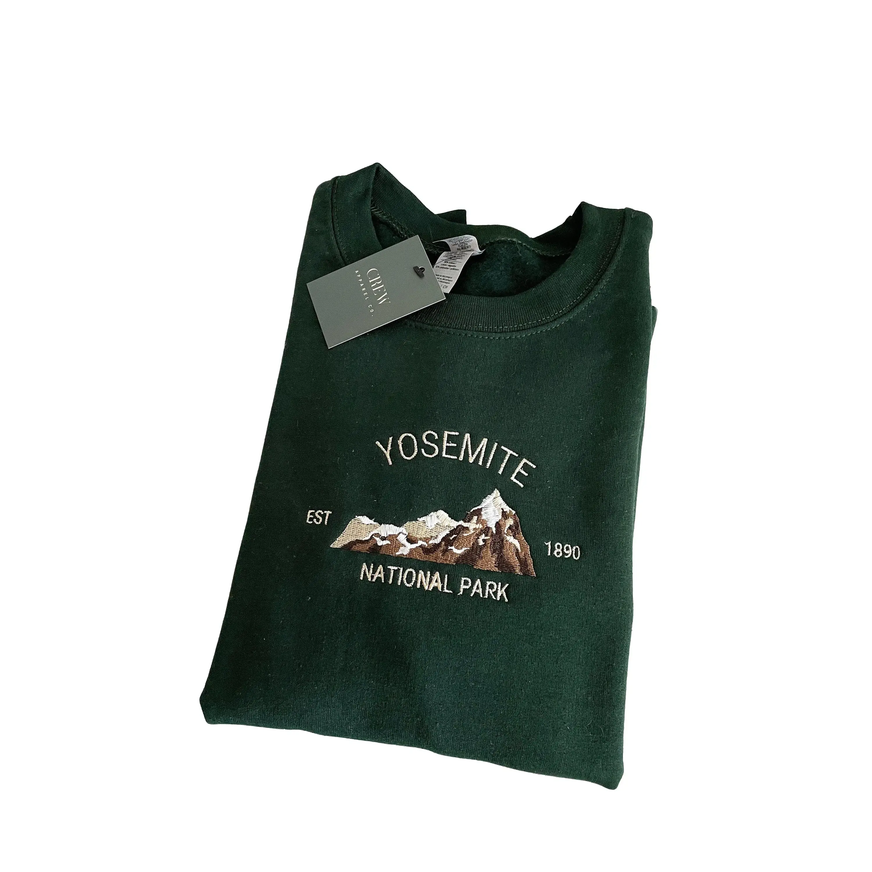 Yosemite National Park Embroidered Sweatshirt  Sweatshirt | Crewneck | Unisex | Nature-Inspired | Embroidery
