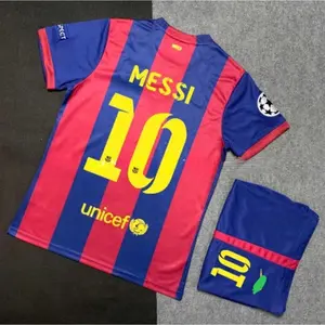Messi #10 Legend Barcelona Team Champions League 2014/15 A football kit with Embroidered logo and Sharp stitching Jersey, Breathable Quick Dry Short Sleeve Athletic Tops for Football Fans, Football Collectors & Streetwear Enthusiasts