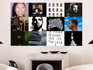 Drake Poster Tapestry 3x5ft Album Cover Posters  flag  ,  Rapper Music Posters Wall Art Collage Kit for Room Decor
