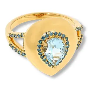 Rarities Diamond-Accented Pear-Shaped Gemstone Ring